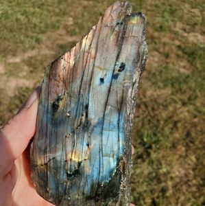 Large hand-sized free-form Labradorite crystal